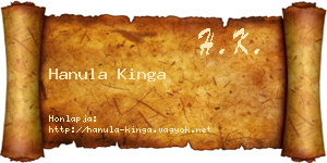 Hanula Kinga névjegykártya